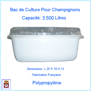 Bac de Culture avec Couvercle en polypropylène P.P..