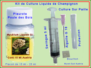 Kit Culture Liquide G1 Pleurote Poule des Bois